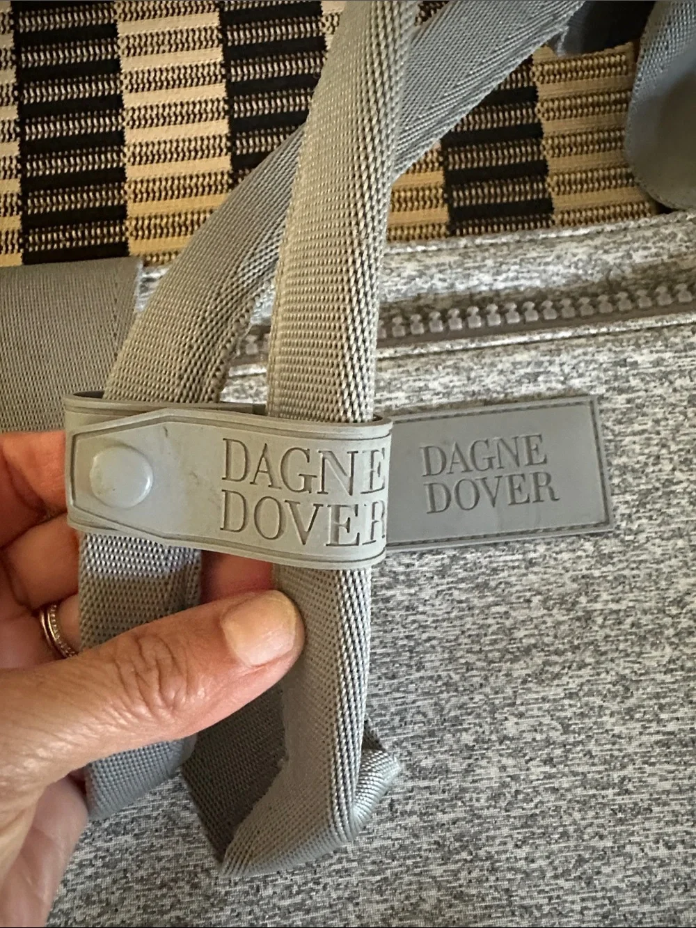 Dagne Dover Light Gray Men's Laptop Tote with Adjustable Strap